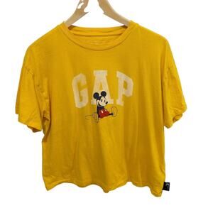 Gap x Disney Graphic Cropped Tee T-Shirt Top Mickey Mouse Medium Y2K 90s